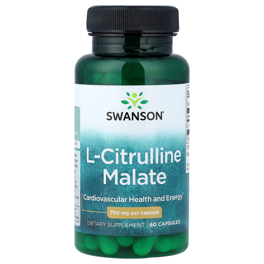 Swanson Vitamins, L-цитруллин малат, 750 мг, 60 капсул