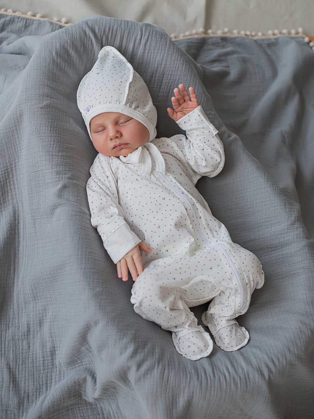 Слип на молнии с закрытой ножкой "Мишутка" 0+