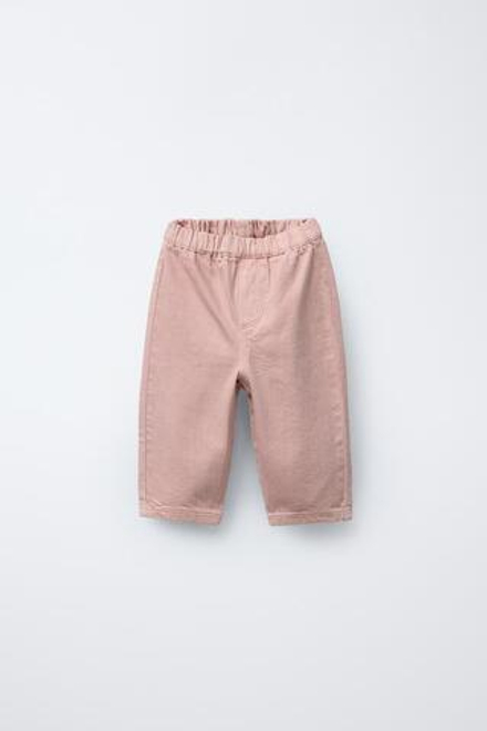 ZARA БРЮКИ КАРГО WIDE LEG ИЗ ТВИЛА, ПУДРОВО-РОЗОВЫЙ