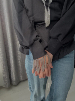 Браслет "Бахрома, оттенок серебро