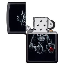 Зажигалка Zippo 49254 Bar Skull Design, Black Matte