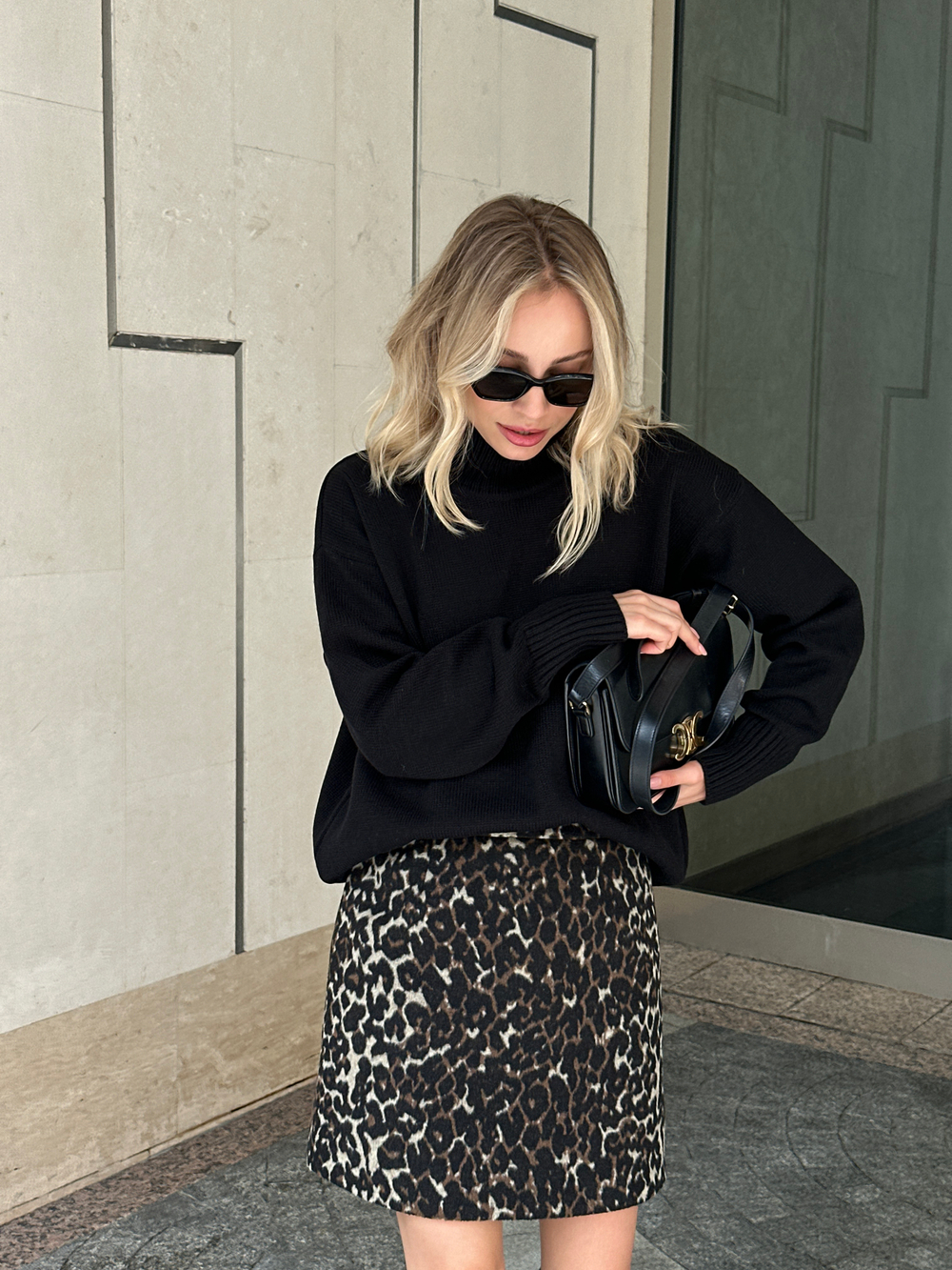 Свитер из шерсти мериноса OVER черный