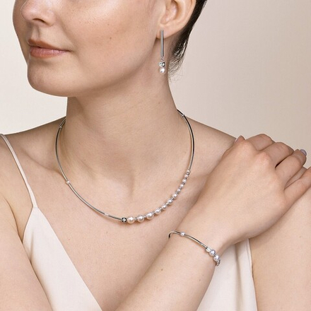 Браслет Coeur de Lion Asymmetry White-Silver 1102/30-1417 цвет серебряный, белый