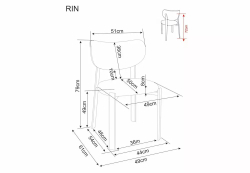 Стул SIGNAL RIN D t.255 светло-бежевый/орех