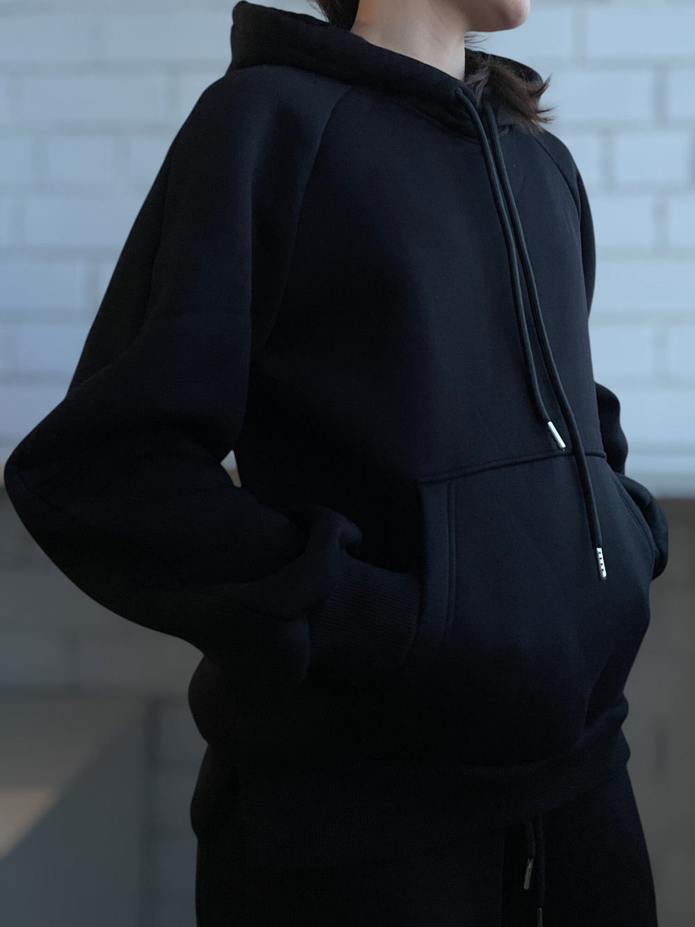 Худи oversize с карманом из футера