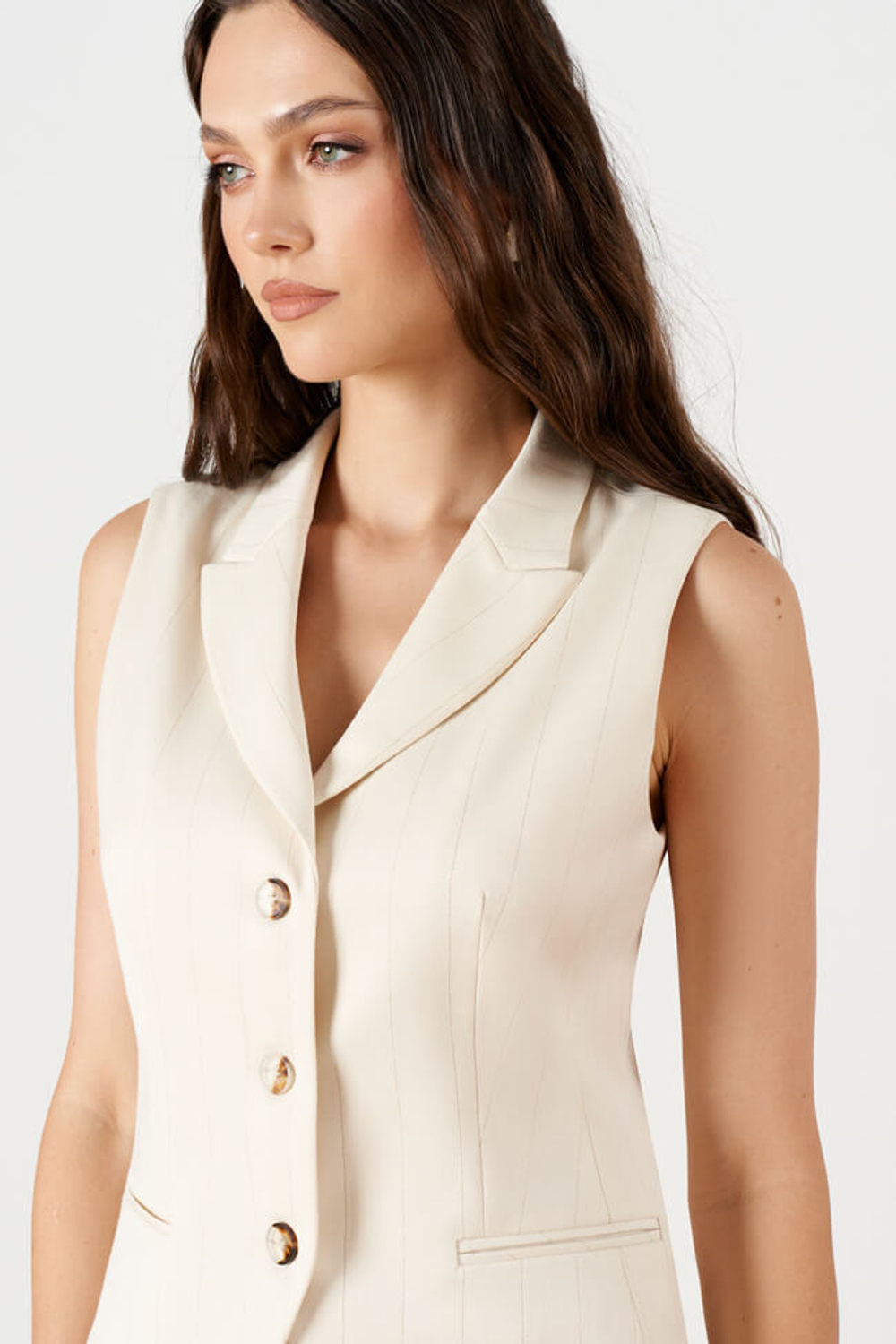 1928 Жилет женский (кремовый полоска)