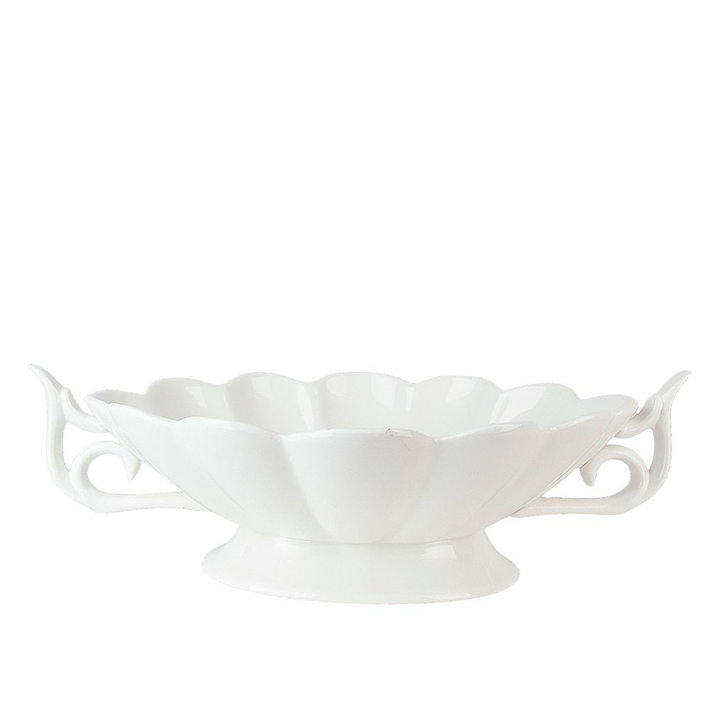 Салатник с ручками на ножке " " 36*24*10,5см v=1800мл. (фарфор) (подарочная упаковка)