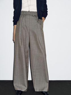 Massimo Dutti Брюки в тонкую полоску из 100% шерсти, серо-бежевый