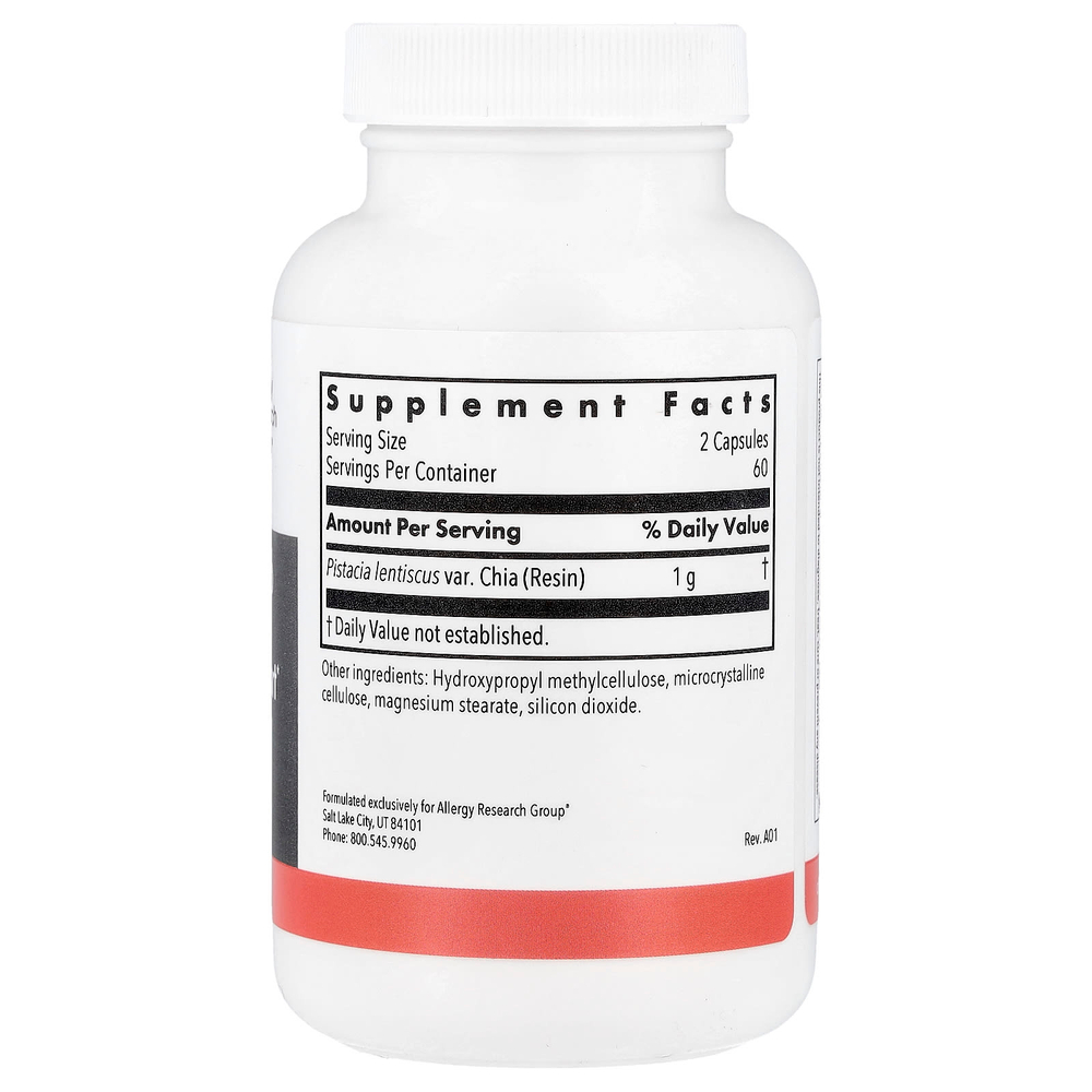 Allergy Research Group, Mastica®, поддержка пищеварения, 120 вегетарианских капсул (0,5 г в 1 капсуле)