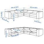6-местный угловой диван - IKEA JÄTTEBO/JATTEBO, 71x95x310см, бежевый,/светло-коричневый, ЙЕТТЕБО ИКЕА