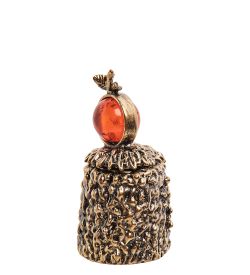 AM-2985 Наперсток «Ежик» (латунь, янтарь)