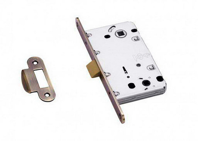 Замок с пластиковой защелкой ARCHIE LP 5112OL AB/ACF под завертку бронза/кофе