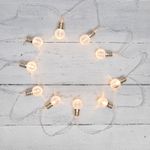 Гирлянда светодиодная Лампочки 10 LED, 1.5 м, прозрачный ПВХ, теплый белый цвет свечения, 2 х АА (ба