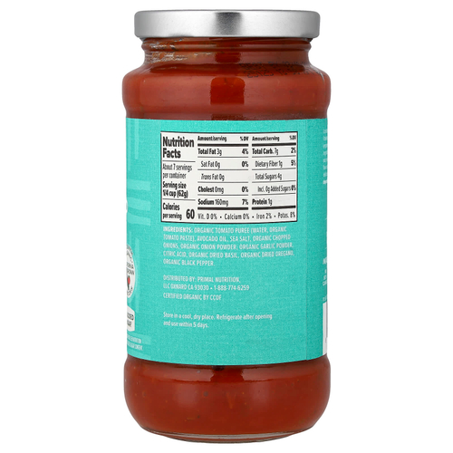 Primal Kitchen, соус для пиццы с маслом авокадо, без подсластителей, 453 г (16 унций)