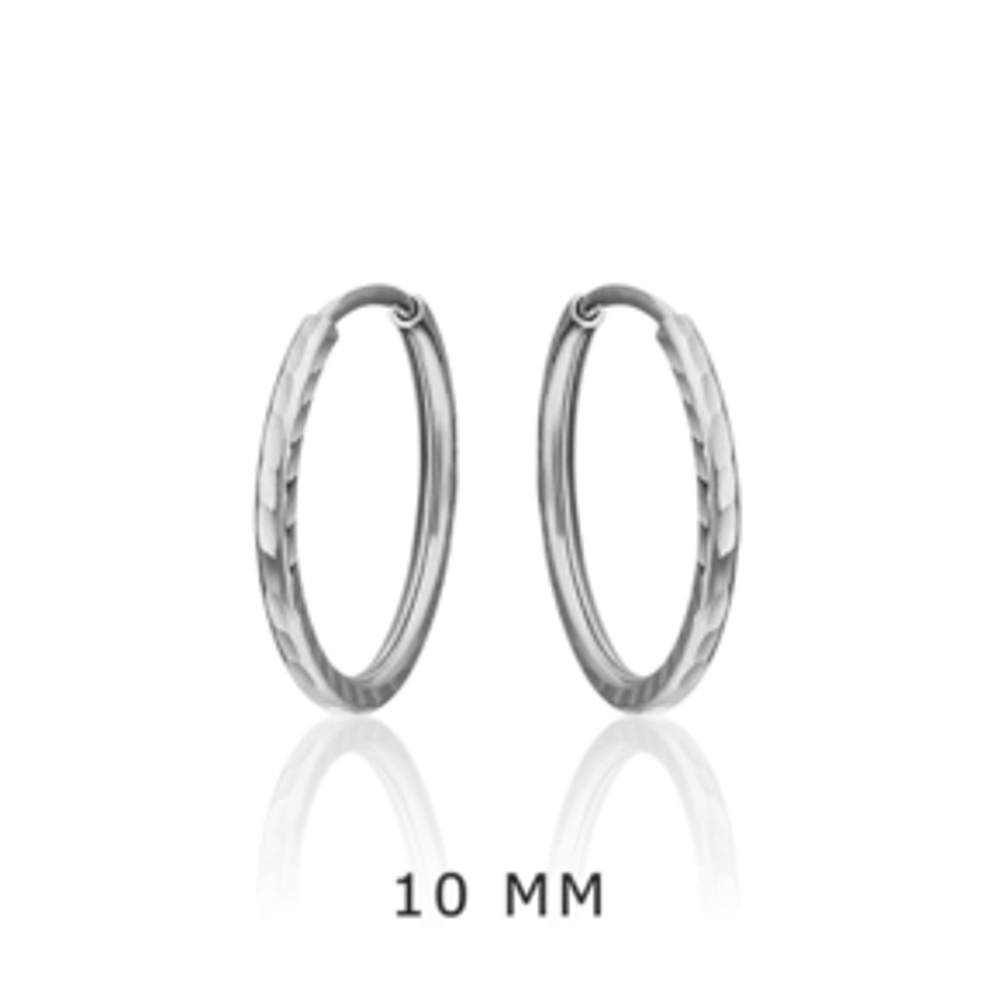 Серьги-конго из белого золота Артикул: 02-0074-31-000-1120-19