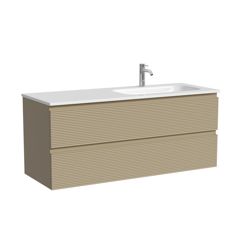 Тумба подвесная SANCOS Folk правая 1190х445х500, c двумя ящиками оснащенными доводчиками, Капучино, арт.FL120RCP