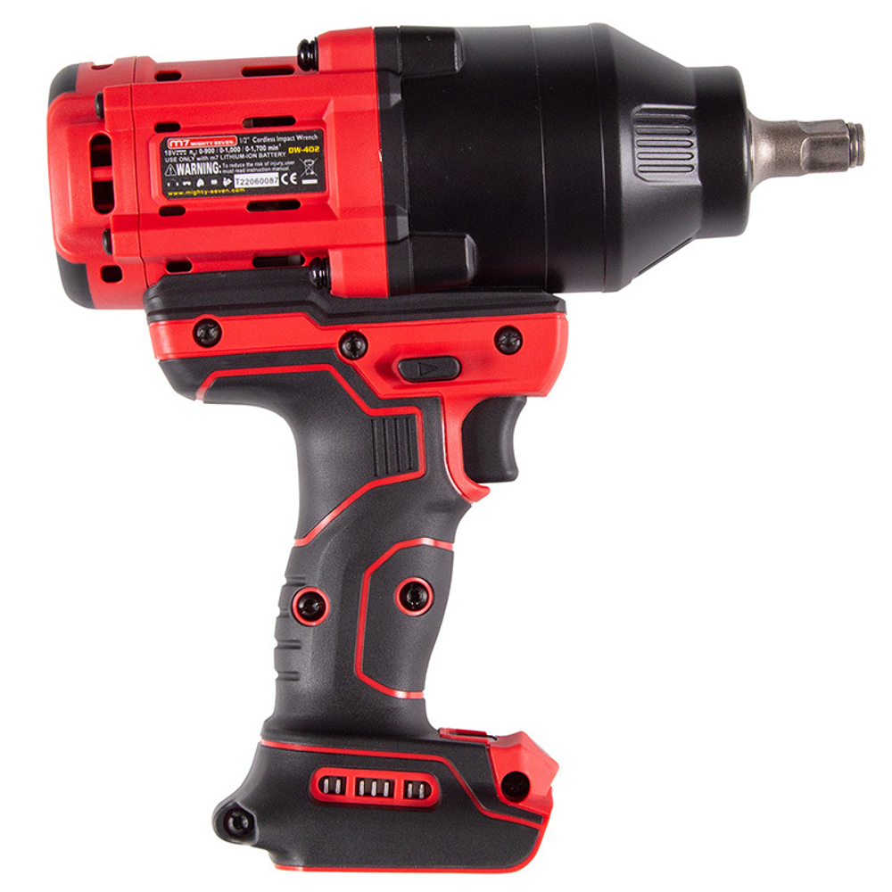 MIGHTY SEVEN (DW-402) Гайковерт аккумуляторный ударный 1/2", 1700 Нм, 18 В, без аккумулятора и ЗУ