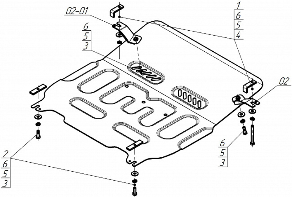 Защита стальная для Honda Stepwgn, FWD; V=1,5 АКПП, 2015-2022 Motodor.70813