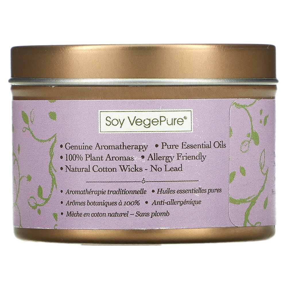 Aroma Naturals, Soy VegePure, свеча для путешествий, безмятежность, иланг-иланг и лаванда, 79,38 г (2,8 унции)