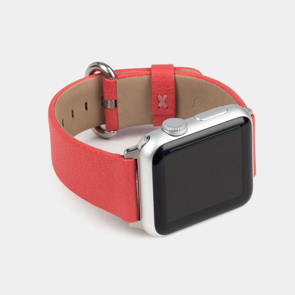 Ремешок для Apple Watch 40/41/42 mm из кожи козы, кораллового цвета