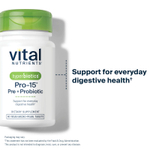 Vital Nutrients, Hyperbiotics®, PRO-15®, пре + пробиотик, 60 веганских микрогранул