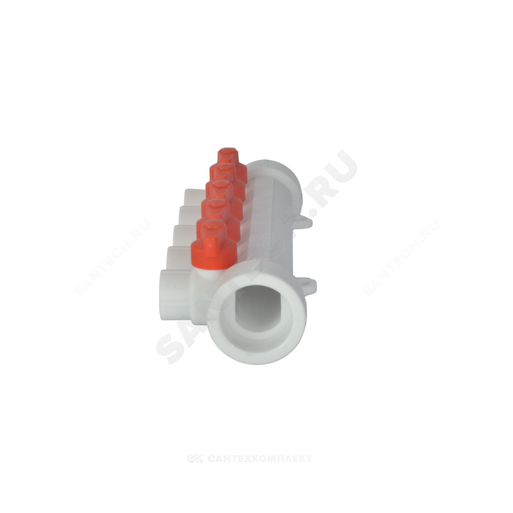 Коллектор PP-R белый Дн 40х20 на 3 выхода с кранами VALFEX 101134003