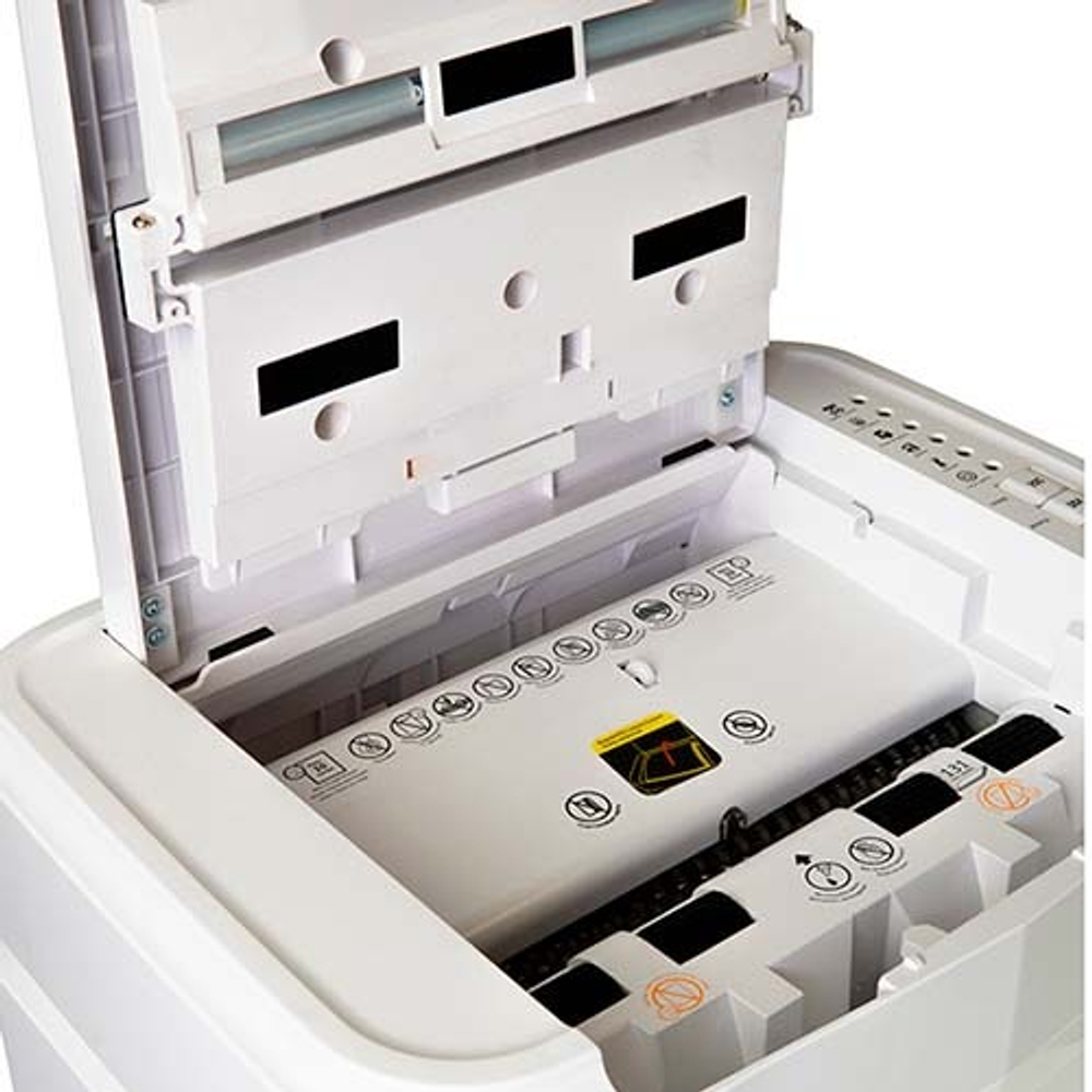 ГЕЛЕОС Шредер АП23-4, DIN P-4 (4 ур-нь секр.), фрагмент 3,9х12мм, АВТОПОДАЧА 145 листов, пл.карты/скрепки/скобы, 23 литра.