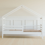 Кровать детская, 90х190х170, Альков, с бортиком, кровать домик, деревянная, белый, Dipriz