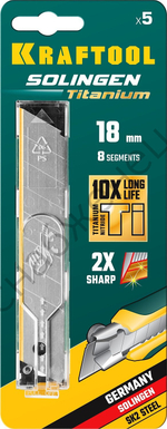 KRAFTOOL 18 мм, 5 шт, сегментированные лезвия (09605-TIN-18-S5)
