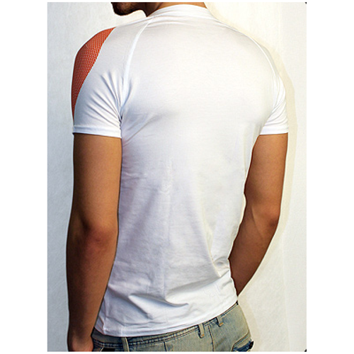 Мужская футболка белая с коричневым рисунком Doreanse 2575