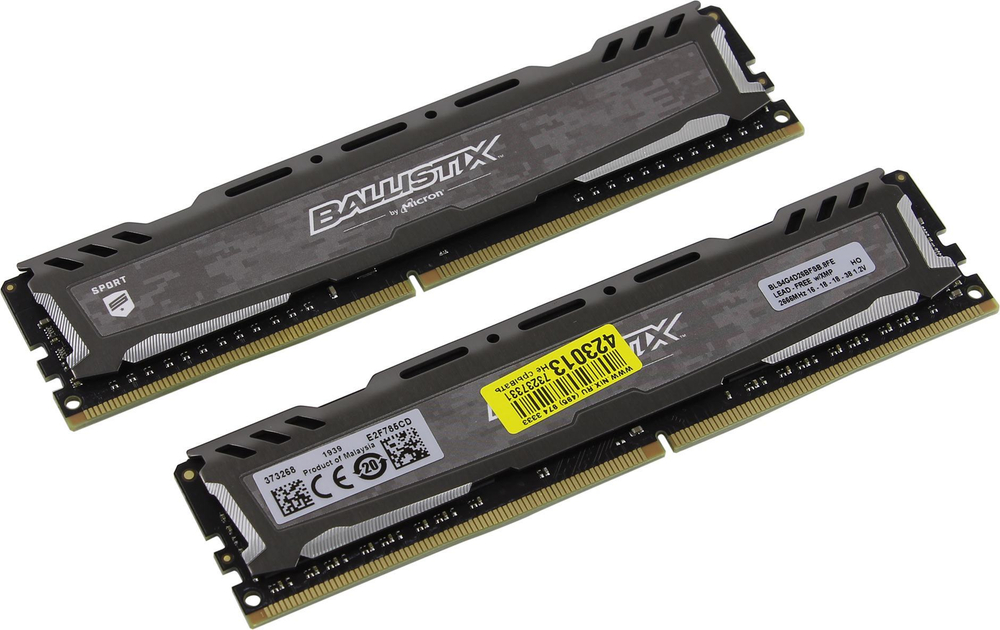 Модуль памяти Crucial Ballistix Sport DDR4 DIMM 8Gb KIT 2*4Gb PC4-21300