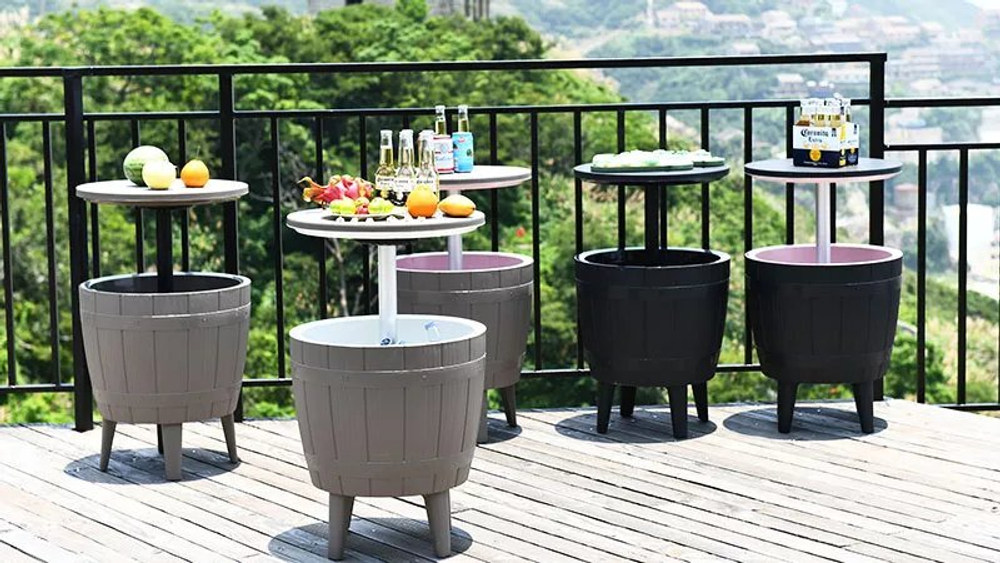 Стол пластиковый мини-бар Tagliamento Nova Cool Bar, белый, тортора