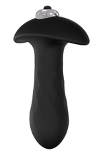 Черная анальная вибровтулка SINGLE SPEED DIAMOND PLUG - 9 см. (Цвет: черный)