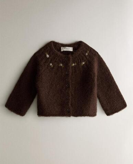 ZARA HOME ДЕТСКИЙ КАРДИГАН ИЗ АЛЬПАКИ, КОРИЧНЕВЫЙ
