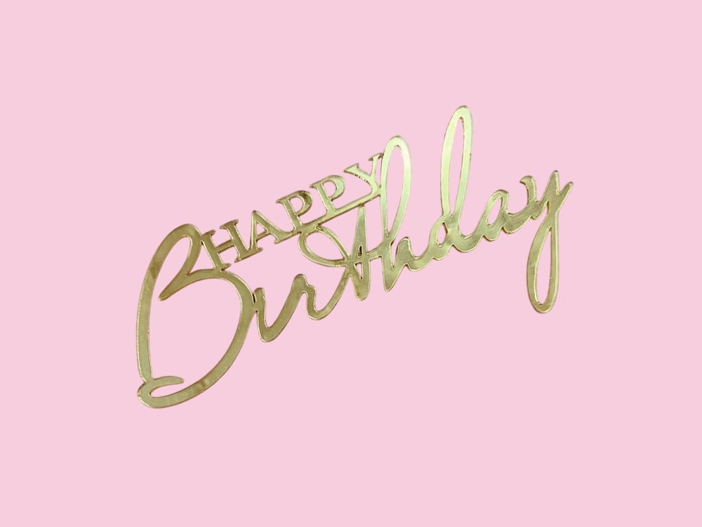Топпер боковой "Happy Birthday 2", цвет золото
