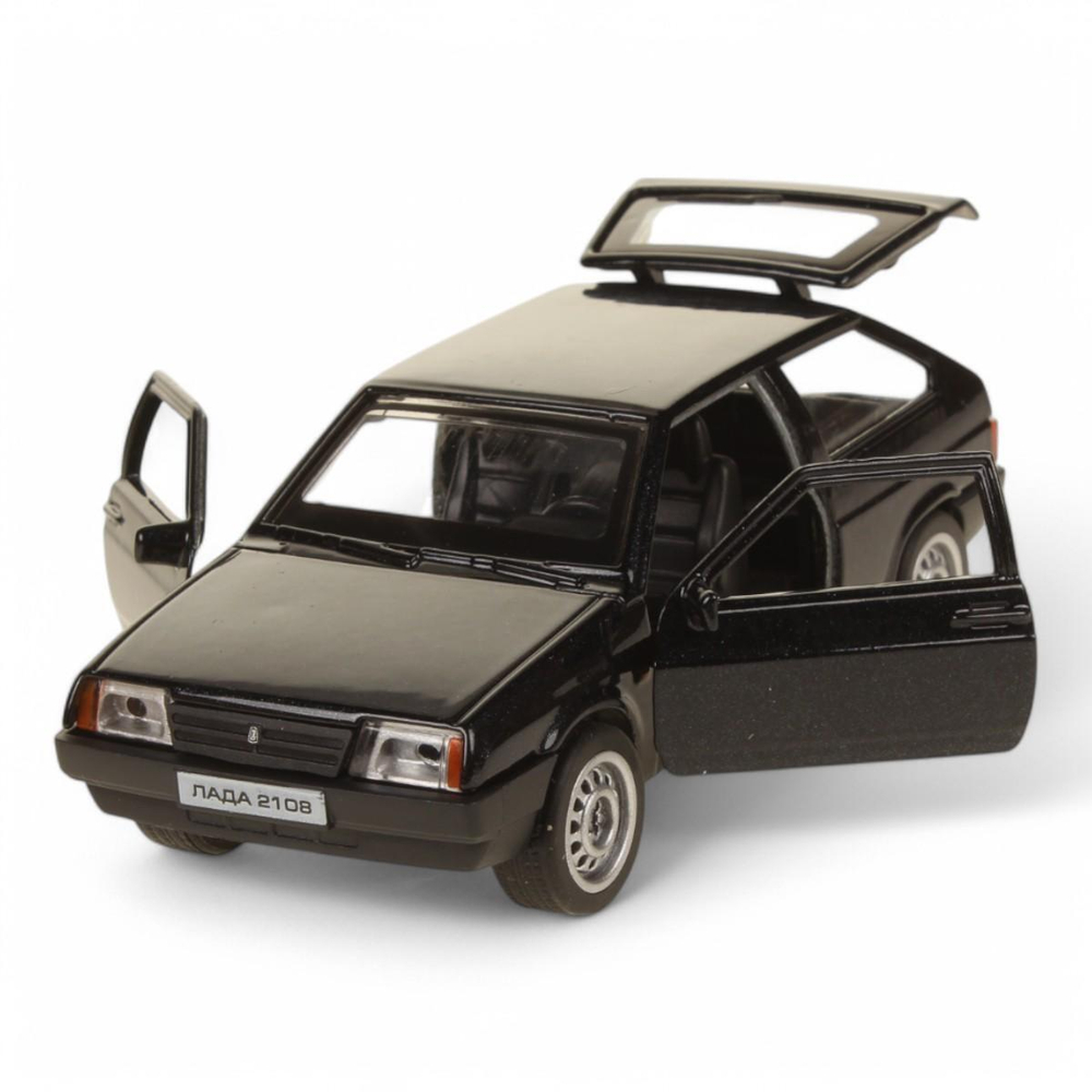 Модель ин. мет. "Lada -2108 Спутник" 12см. откр. двери, багажник, черный коробка 2108-12-BK (Технопарк)