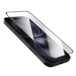 Защитное стекло для iPhone 16, тонкие черные рамками и олеофобное покрытие, G-Rhino