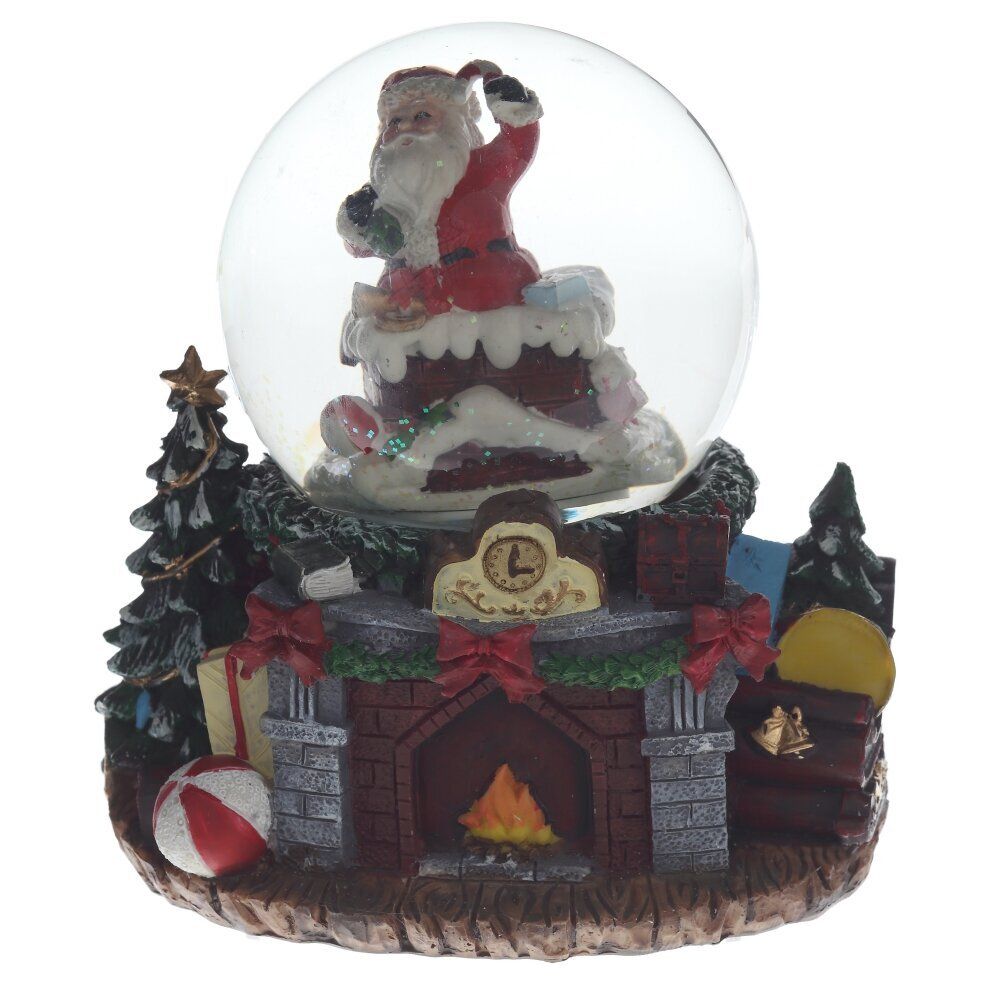 GAEM Фигурка в стекл. шаре с музыкой, эффектом вьюги и подсвет."Санта", D 10 см, L16 W13,5 H15,5 см