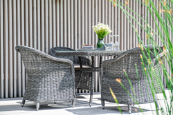 "Фредо" обеденная группа плетеная, цвет графит