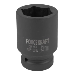 Головка ударная глубокая 1'', 43мм (6гр.) FORCEKRAFT FK-48510043