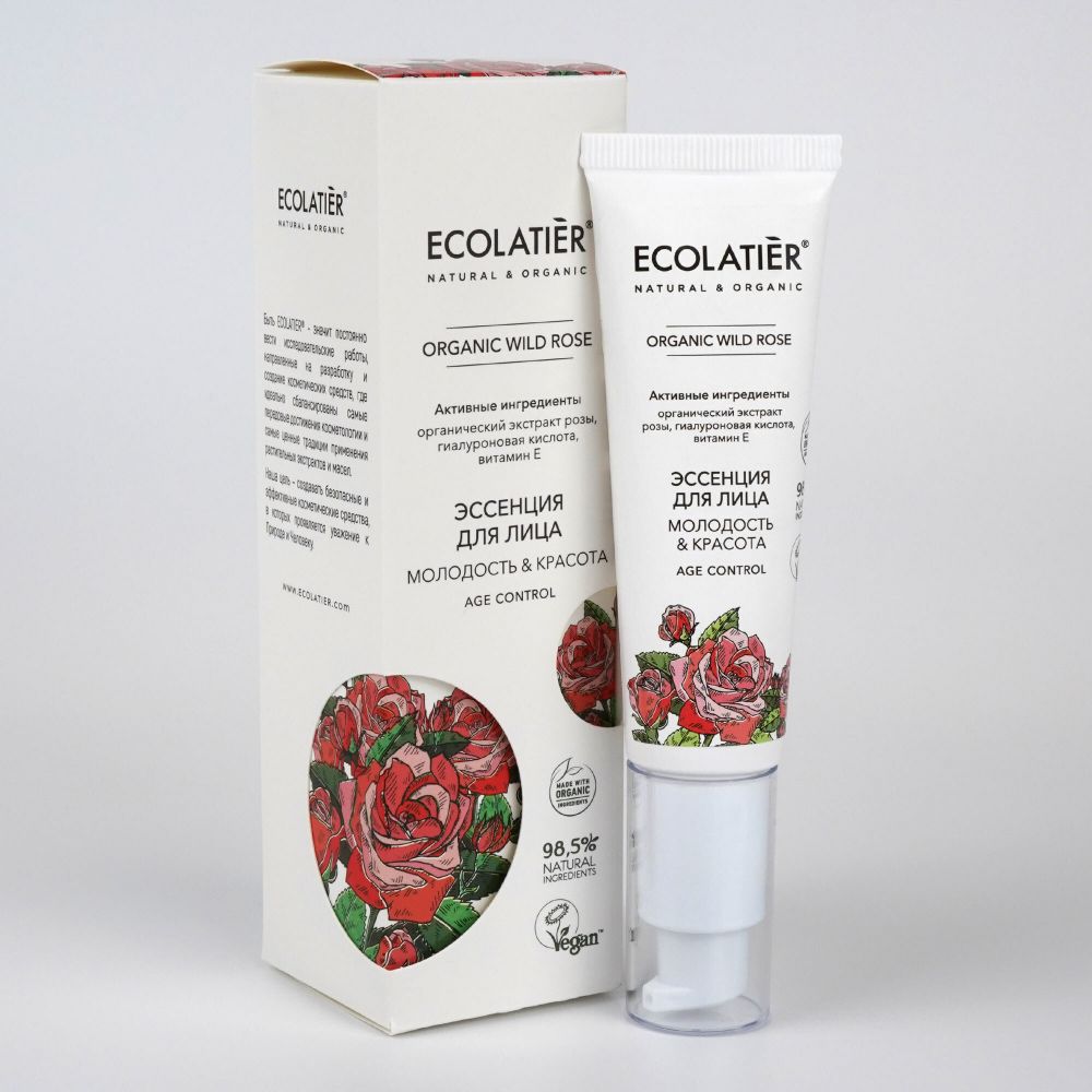 Ecolatier Organic Wild Rose эссенция для лица Молодость и Красота, 30мл