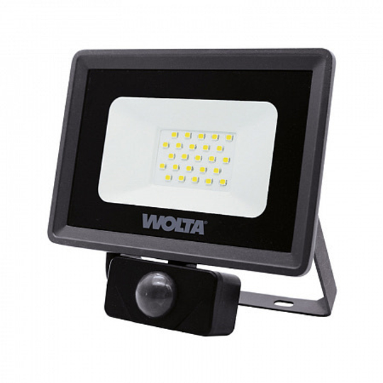 Прожектор LED 20Вт 5700K IP65 1800лм с датчиком движения WOLTA WFL-20W/06S
