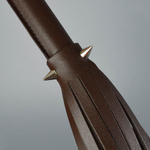 Коричневая кожаная плеть с шипами - 55 см. (Цвет: коричневый)