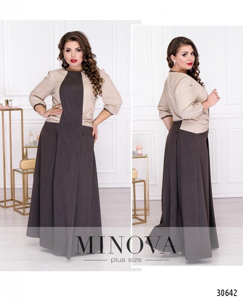 Платье 343-коричневый Minova