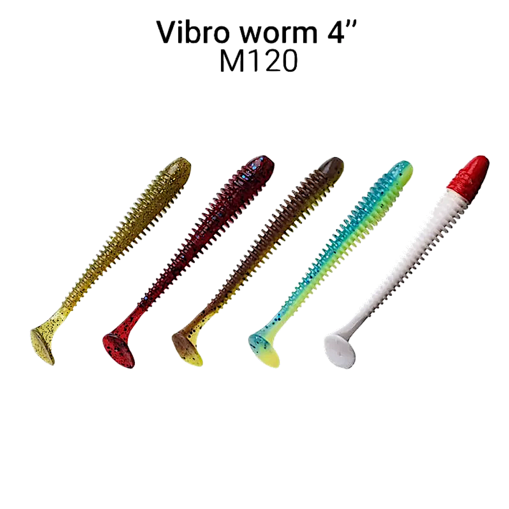 Мягкая приманка Crazy Fish Vibro Worm 4'' 10см 5шт 75-100 -