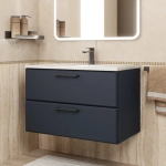 Тумба с раковиной для ванной Uperwood Foster New 80 см, подвесная, черная