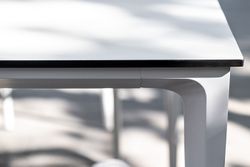 "Малага" обеденный стол из HPL 140х80см, цвет молочный, каркас белый