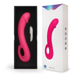 Розовый изогнутый вибромассажер-реалистик - 19,4 см. (Цвет: розовый)