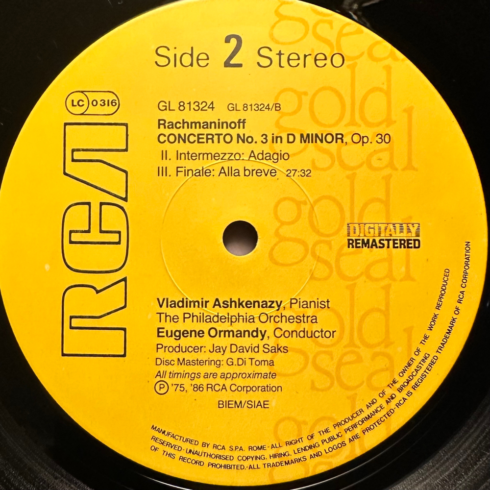 Рахманинов - Концерт для фортепиано с оркестром № 3 (Италия 1986г.)