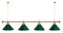 Лампа STARTBILLIARDS 4 пл. (плафоны золотые,штанга хром,фурнитура золото)